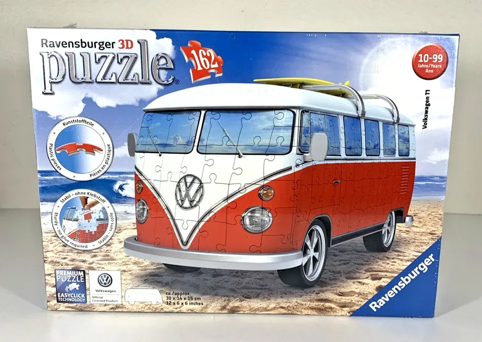 Ravensburger 3D VW Bus Rosso T1 Surfer Edition Puzzle – 162 pcs - Image 2