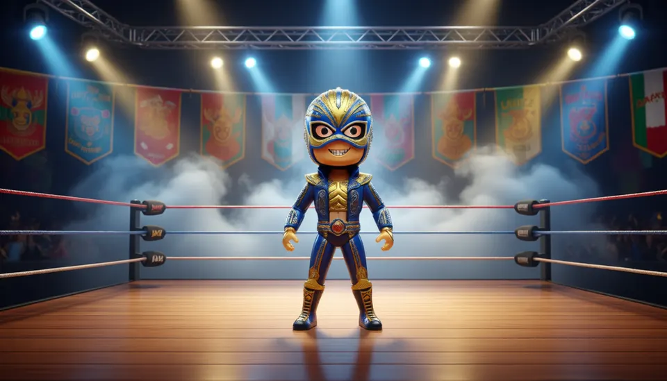 Funko POP! Marvel Lucha Libre Captain Marvel – 4.25" Vinyl Bobblehead