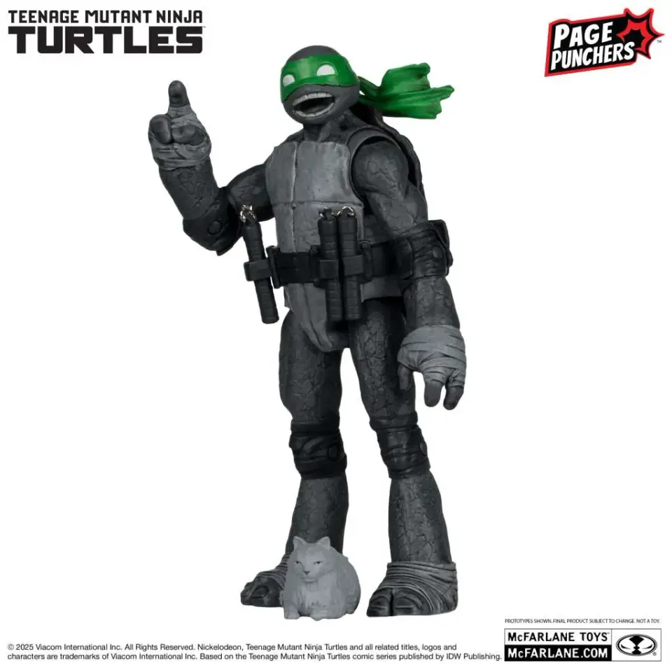 McFarlane Toys Michelangelo Black White Green Page Punchers 5" Figure - Image 2