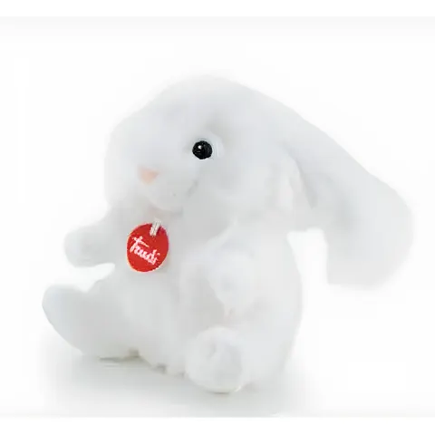 Trudi Classic Fluffy White Rabbit 8" Plush Toy – Collectible