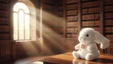 Trudi Classic Fluffy White Rabbit 8" Plush Toy – Collectible - Thumbnail 3