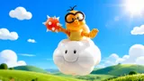 Jakks Pacific World of Nintendo 4" Lakitu Figure with Spike Ball - Thumbnail 7