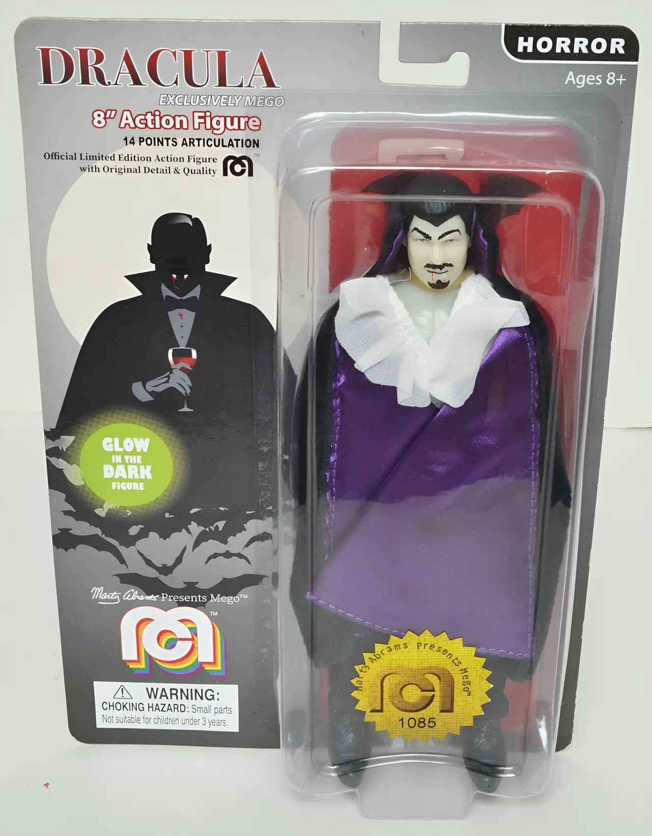 Mego Édition limitée 8" Dracula Lumière dans le Noir – Manteau violet - Image 6