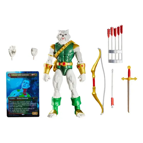 Hasbro Marvel Legends Man-Wolf Figure + Magic: The Gathering Foil Card