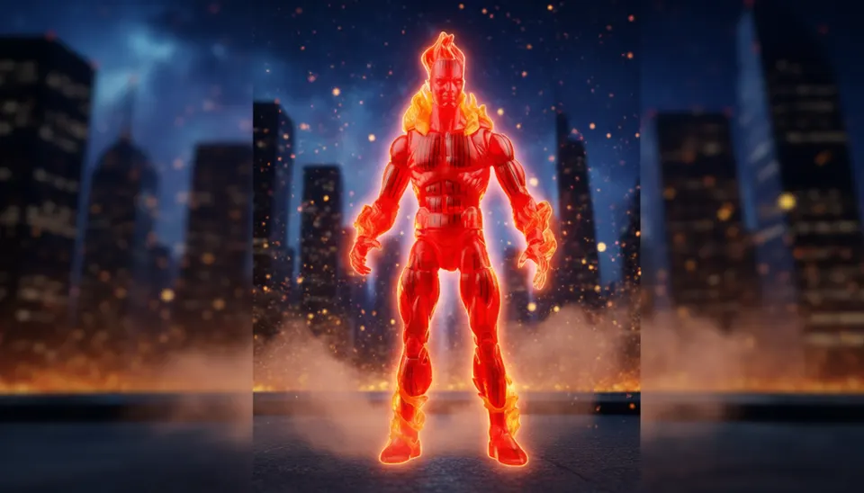 Hasbro Marvel Legends Retro Fantastic Four Human Torch 6" Figure