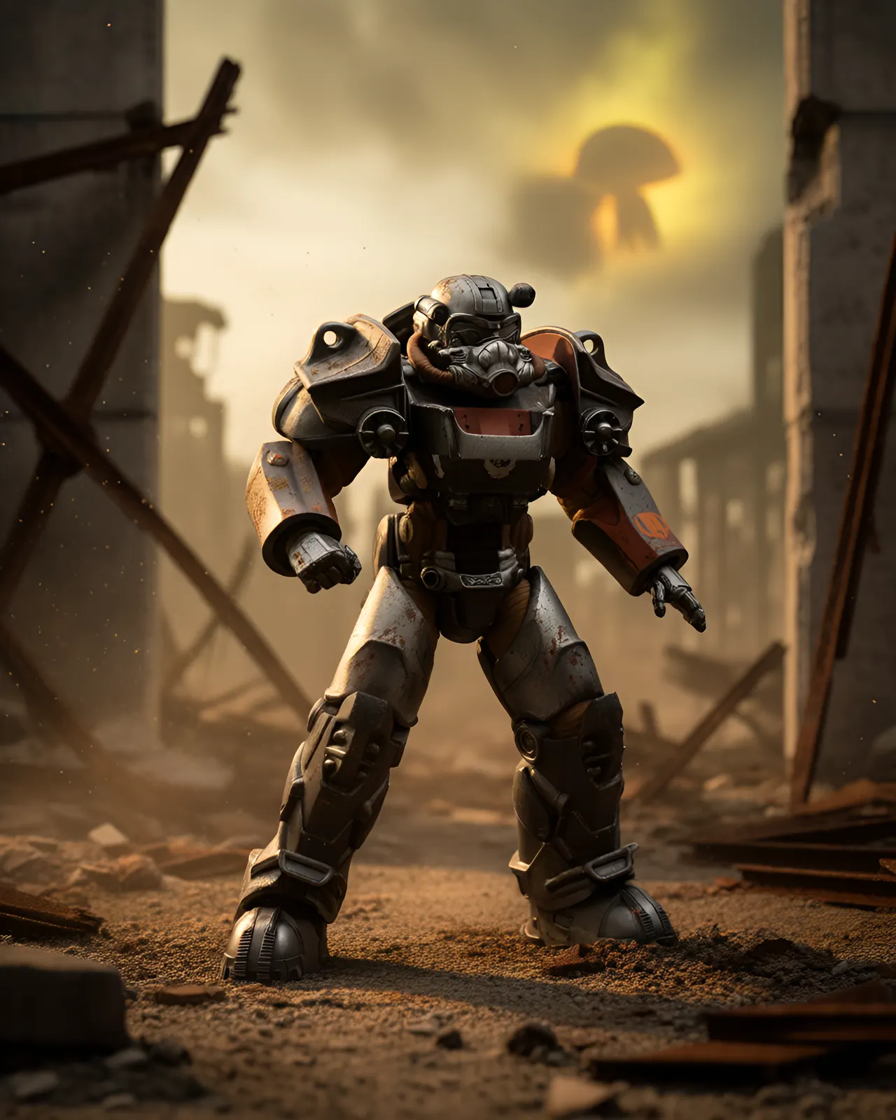 McFarlane Toys Fallout Paladin Danse T-60 Power Armor 7" Deluxe Figure - Image 6