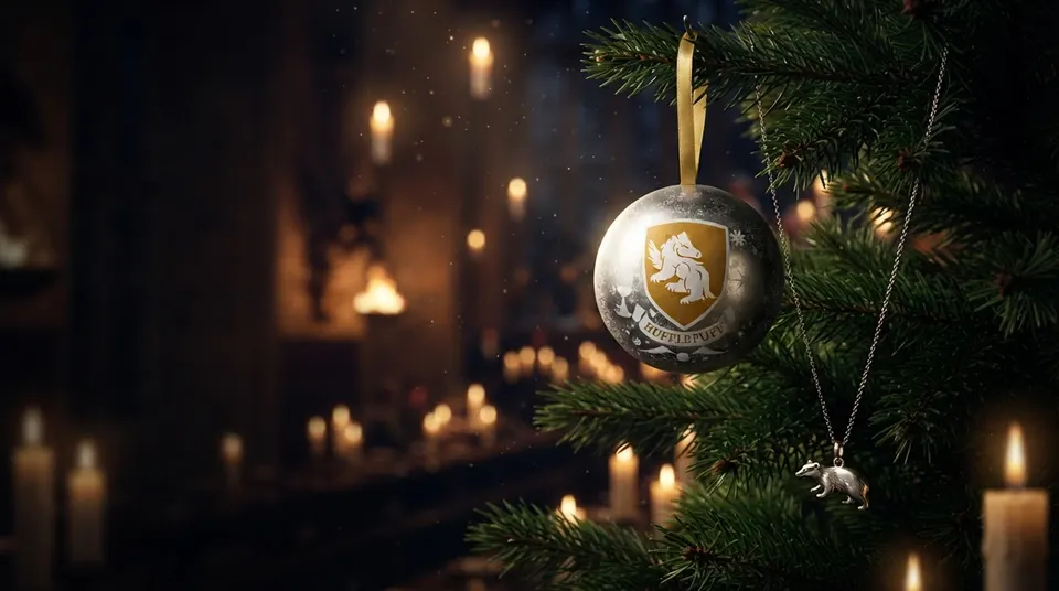 The Carat Shop Ornement d'arbre Harry Potter Hufflepuff avec Collier