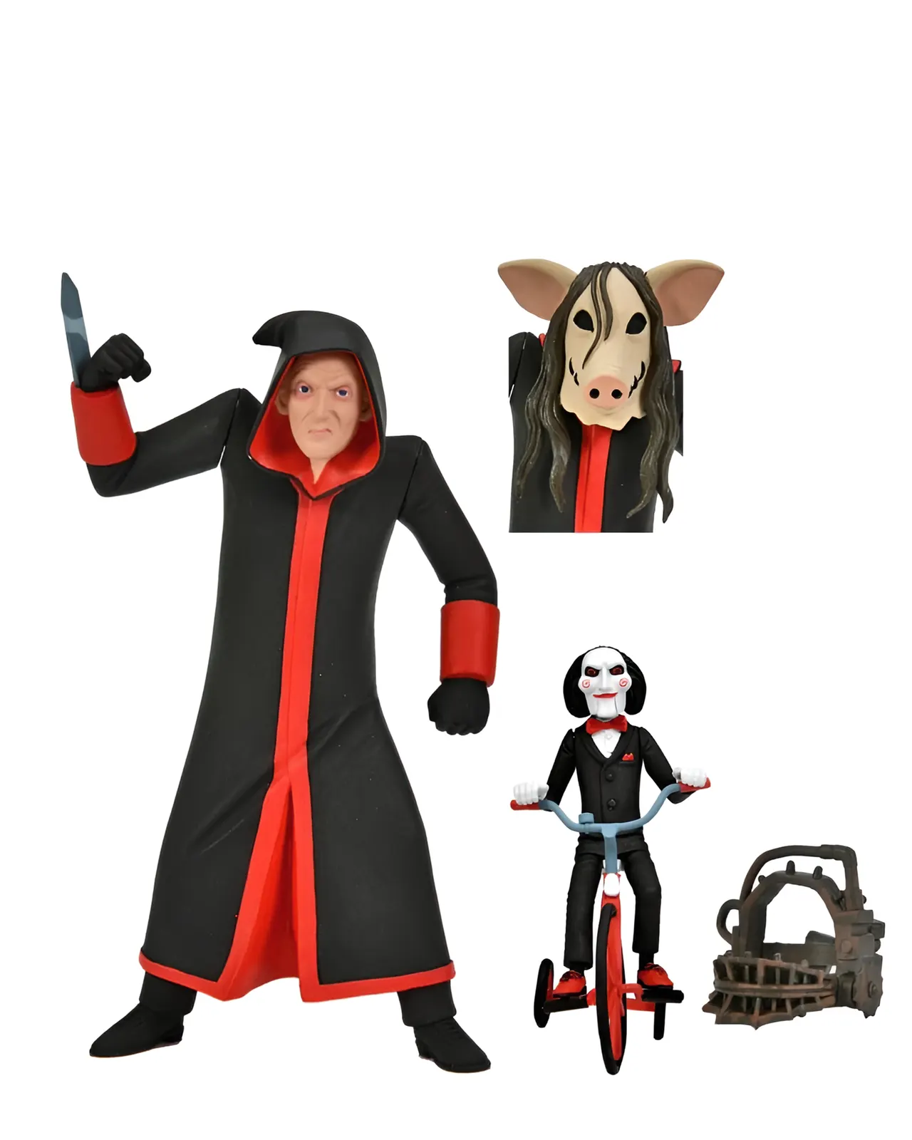 NECA Saw Toony Terrors Jigsaw Killer & Billy with Tricycle ensemble en boîte - Image 1