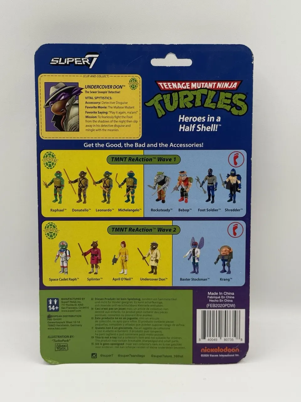 Super7 TMNT Undercover Donatello 3.75" Reaction Figure - Image 5