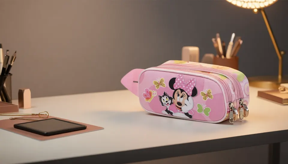 Cerda Minnie Mouse Triple Pencil Case – 21×11×3.5 cm