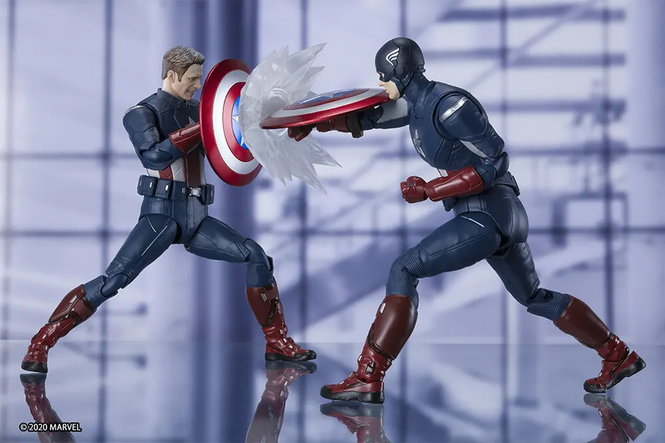 Bandai Tamashii Nations S.H.Figuarts Captain America Cap vs Cap – Blue - Image 9