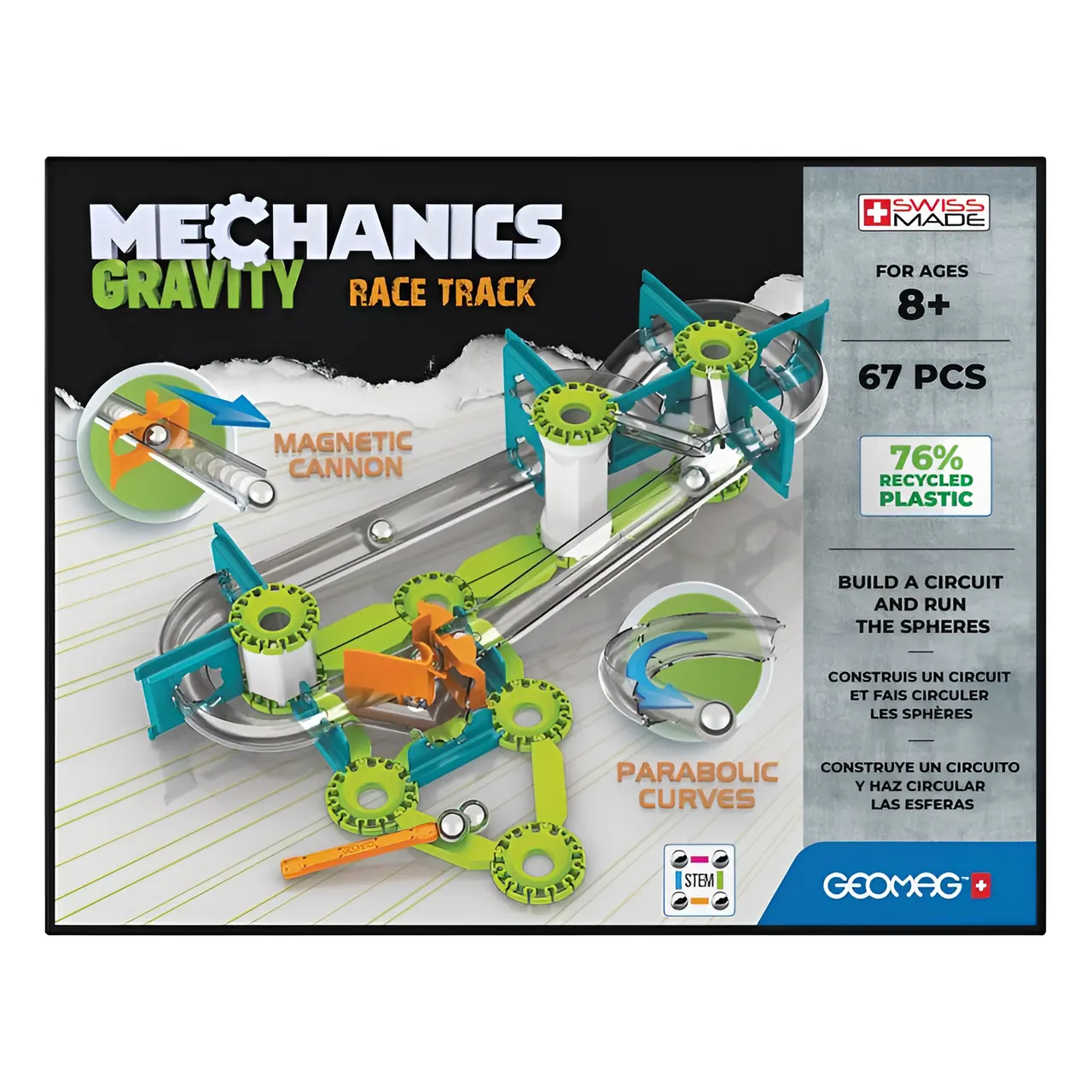 Geomag Mechanics Gravity Race Track 67-Piece Magnetic Construction Set - Image 1