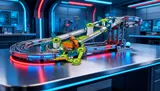 Geomag Mechanics Gravity Race Track 67-Piece Magnetic Construction Set - Thumbnail 3