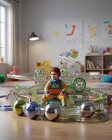 Geomag Mechanics Gravity Race Track 67-Piece Magnetic Construction Set - Thumbnail 4