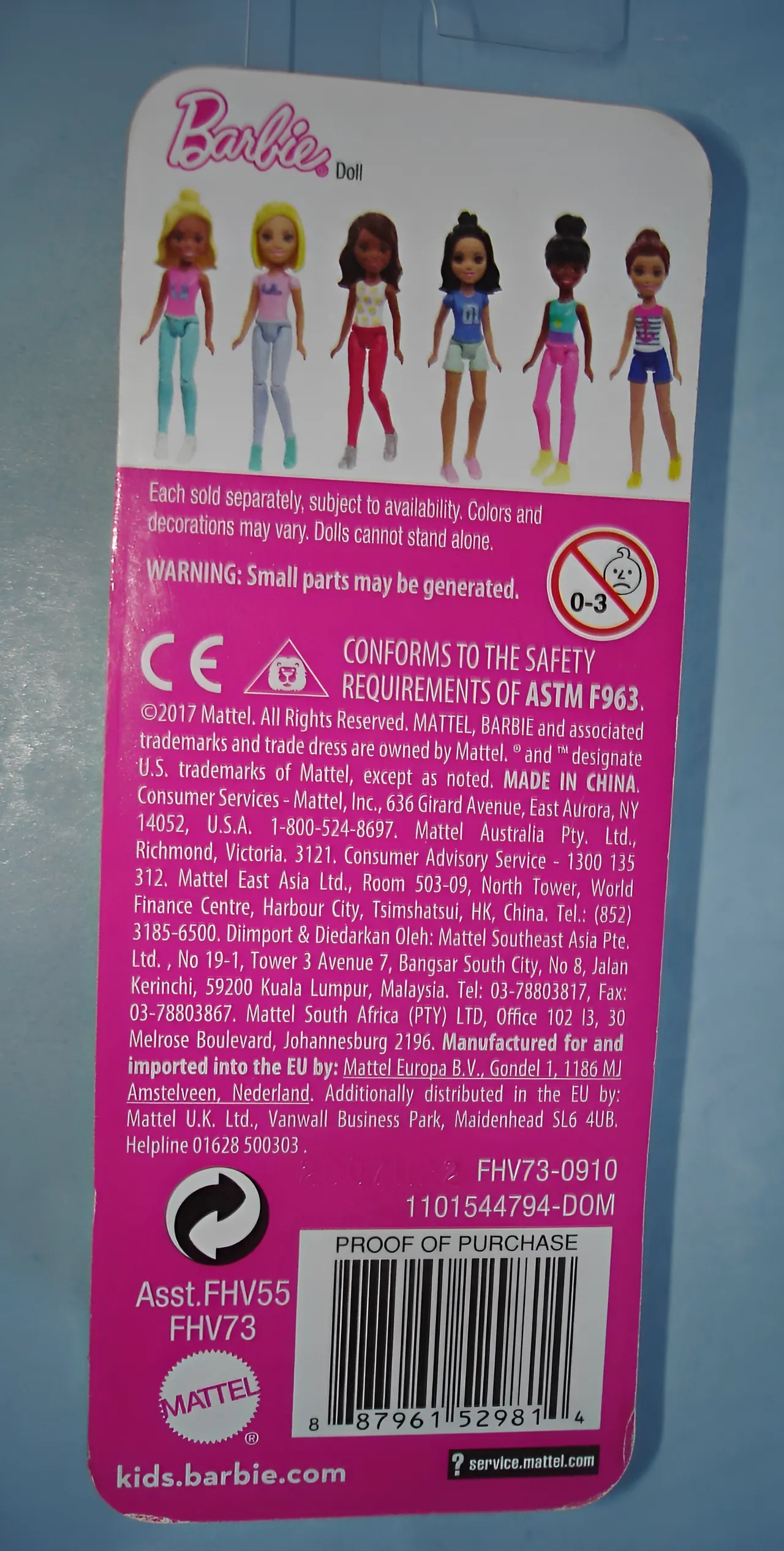 Mattel Barbie On The Go 4" Figure FHV73 – 2017 - Image 2