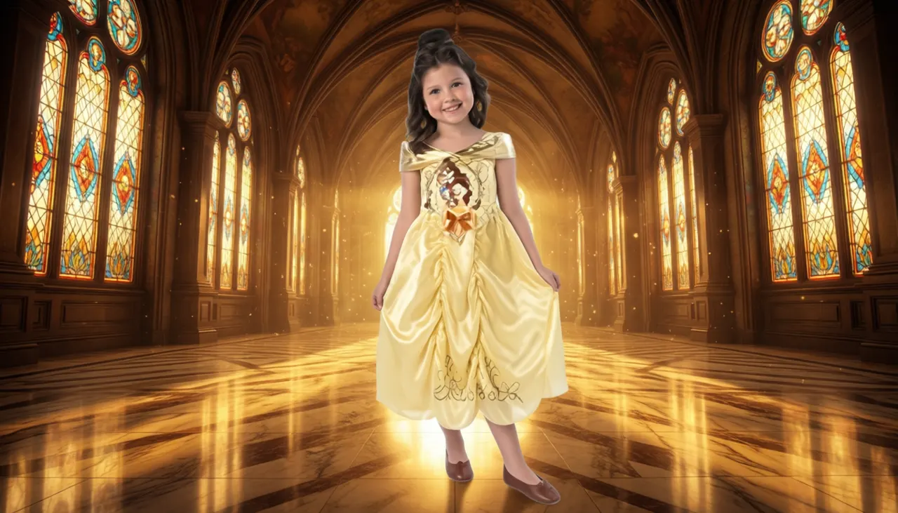 Rubie's Disney Princess Belle Dress Up Costume - Medium (7-8 yrs) - Image 2