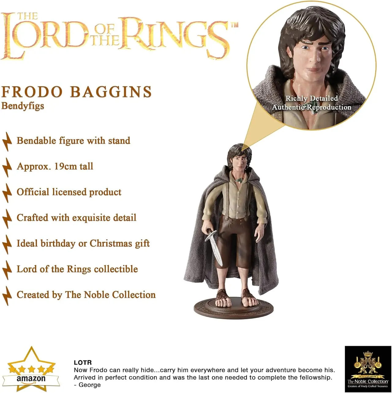 Noble Collection Lord of the Rings Frodo Bendyfig – Bendy Figure - Image 13