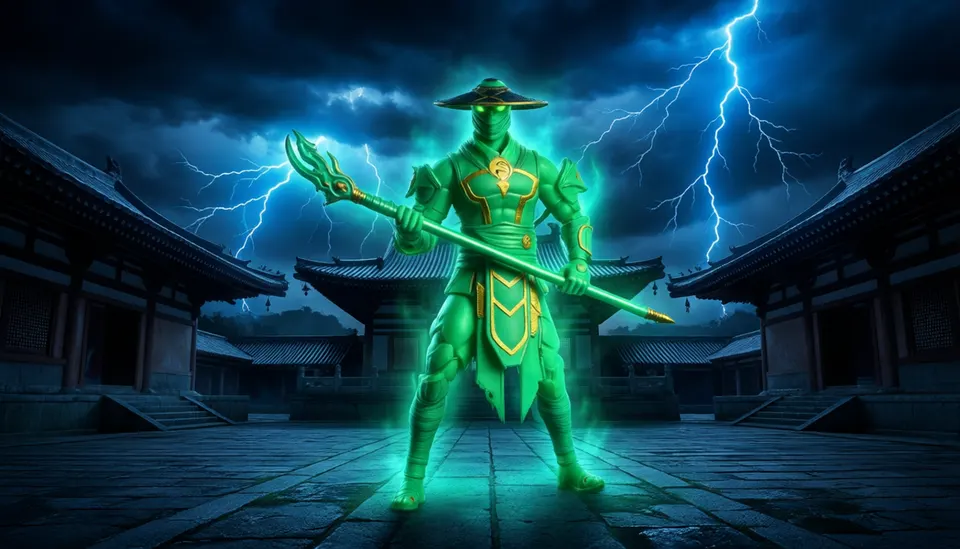 McFarlane Toys Mortal Kombat Raiden Glow-in-Dark Gold Label 7" Figure