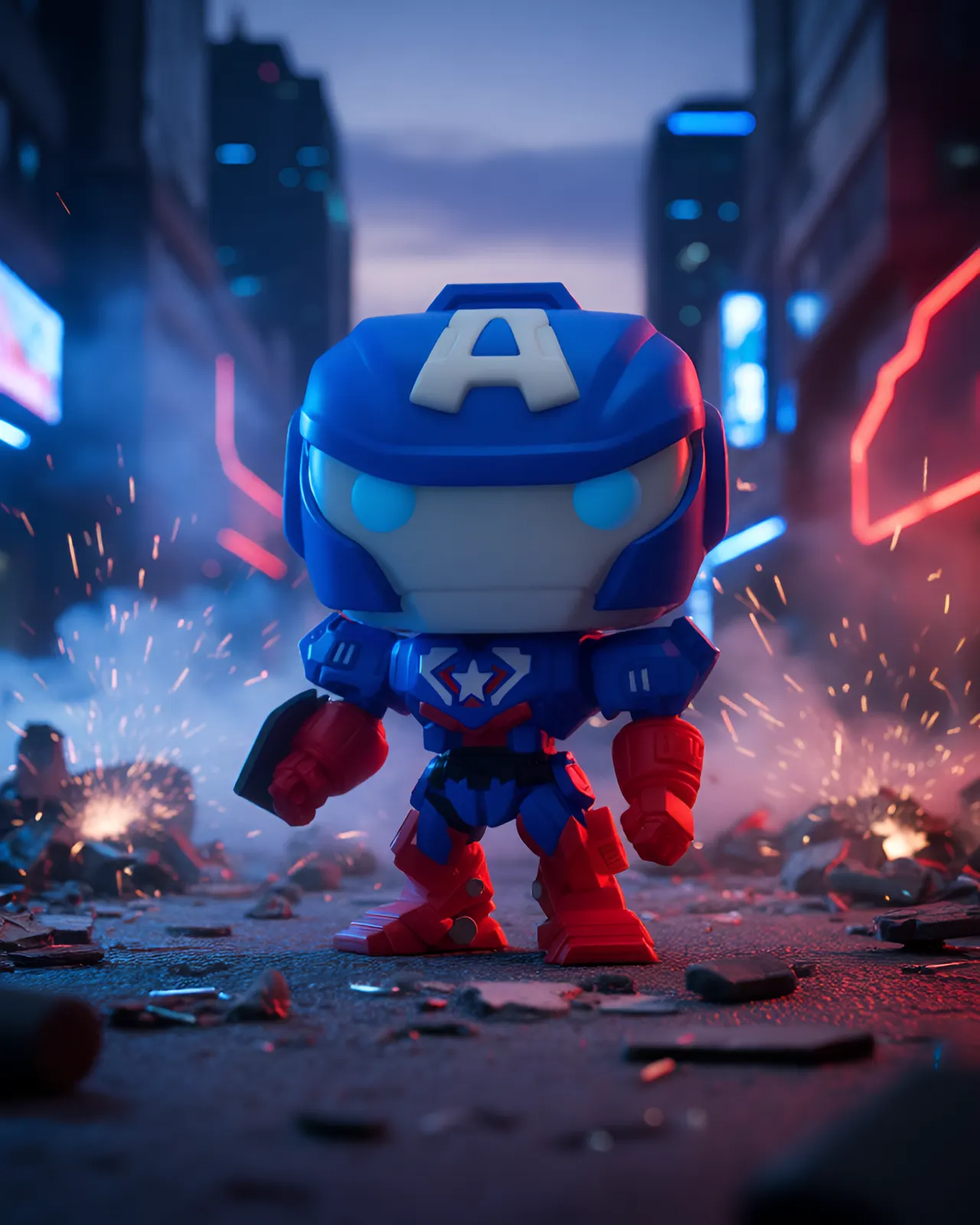 Funko Pop! Marvel Avengers Mech Strike - Captain America (81907978) - Image 3