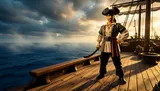 Rubie's Pirate Costume for Kids - Size L (IT30001-L) - Thumbnail 2