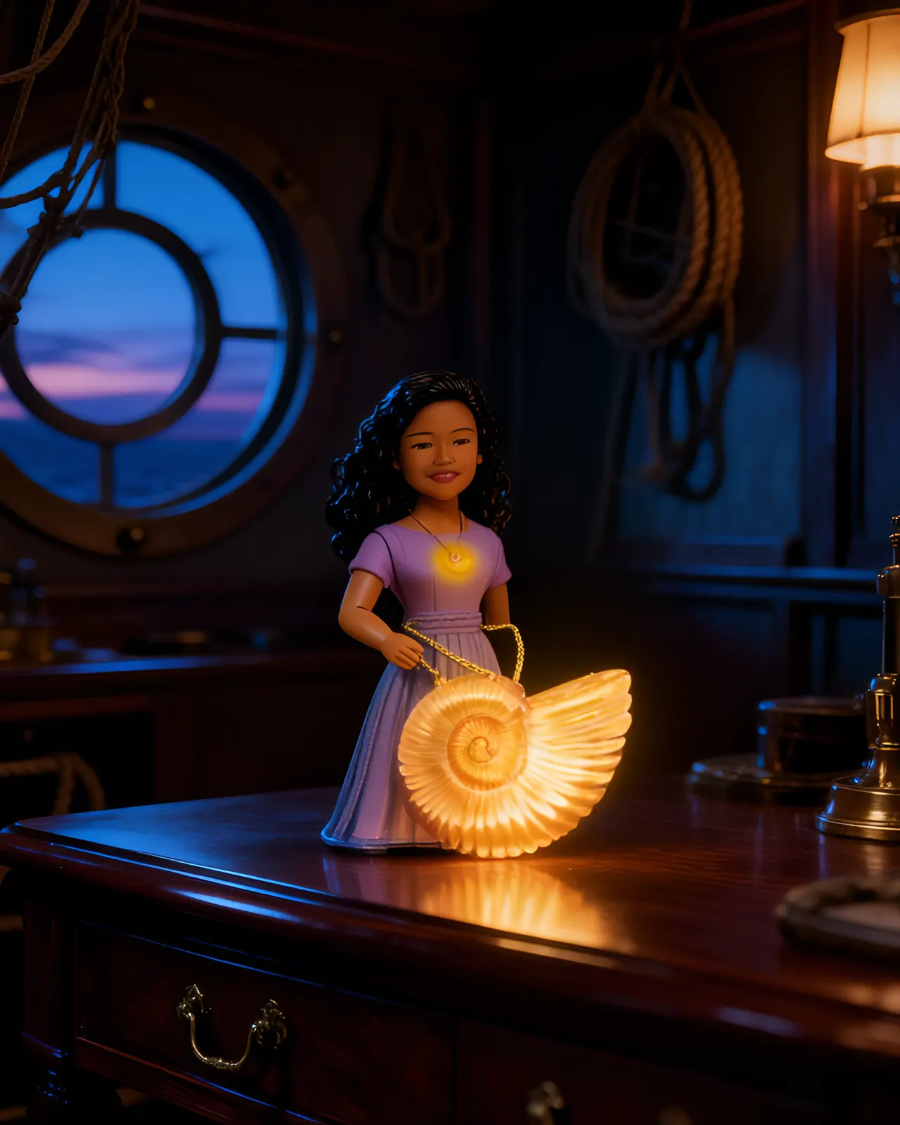 Jakks Pacific Ariel Glowing Shell Necklace – Disney The Little Mermaid - Image 4