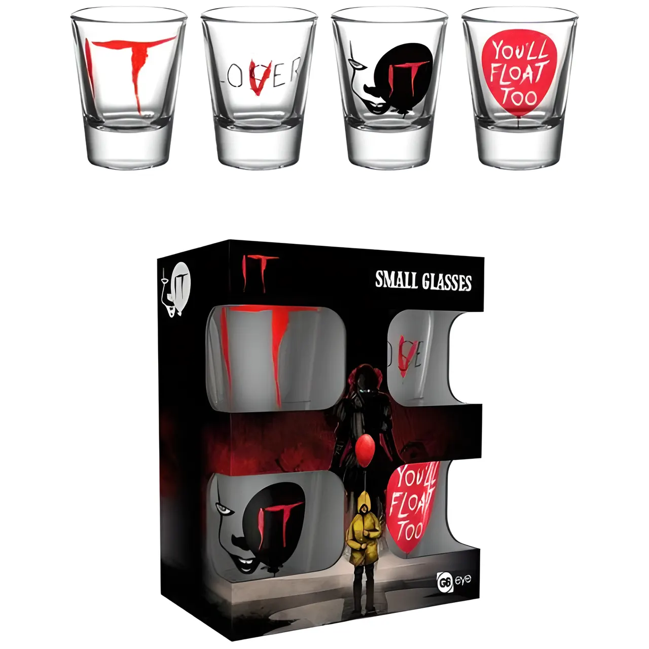 GBeye IT (2017) Copas de Shot de Pennywise 4‑Pack – Coleccionable de Terror - Image 3