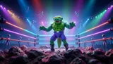 NECA TMNT Adventures Stump Wrestling Leatherhead Action Figure - Thumbnail 5