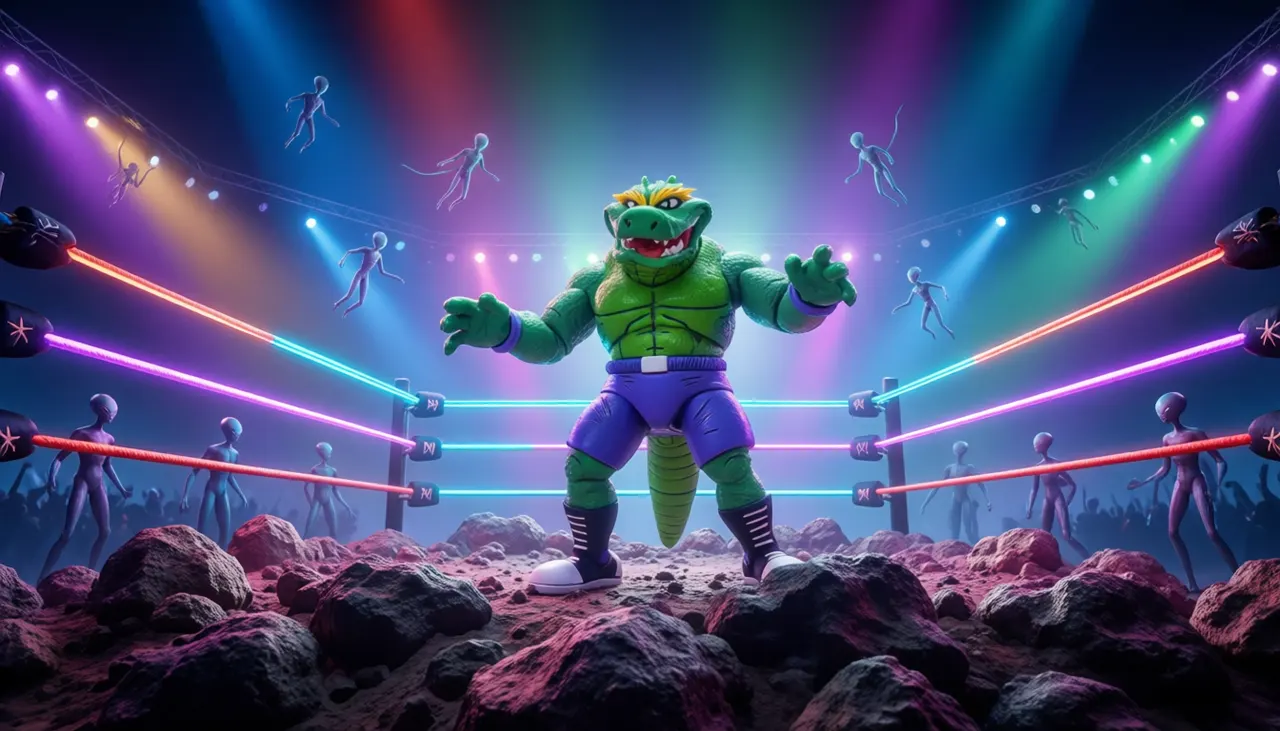 NECA TMNT Adventures Stump Wrestling Leatherhead Action Figure - Image 5