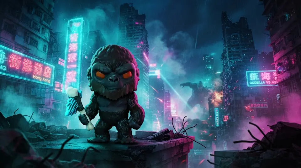 Funko Pop! Keychain – Godzilla vs King Kong with Battle Axe