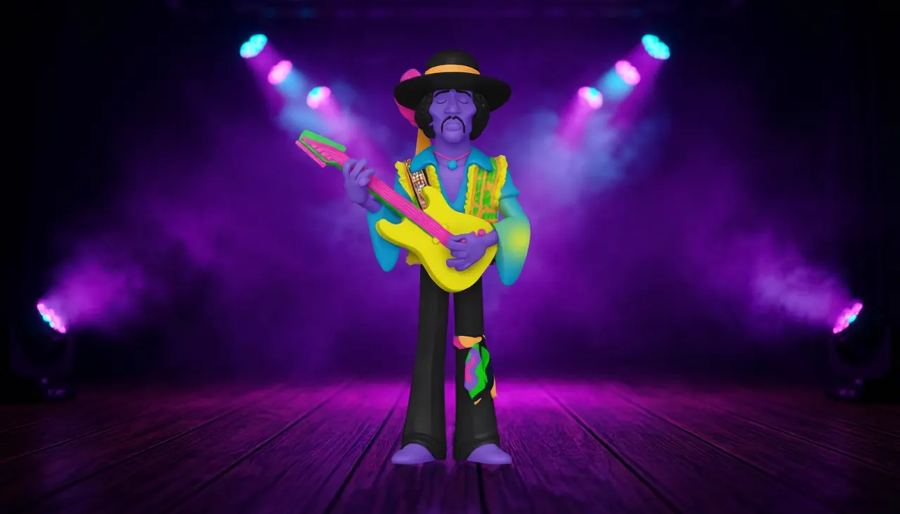 Funko Vinyl Gold Jimi Hendrix Blacklight 5" #70592 - Image 5