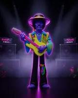 Funko Vinyl Gold Jimi Hendrix Blacklight 5" #70592 - Thumbnail 4