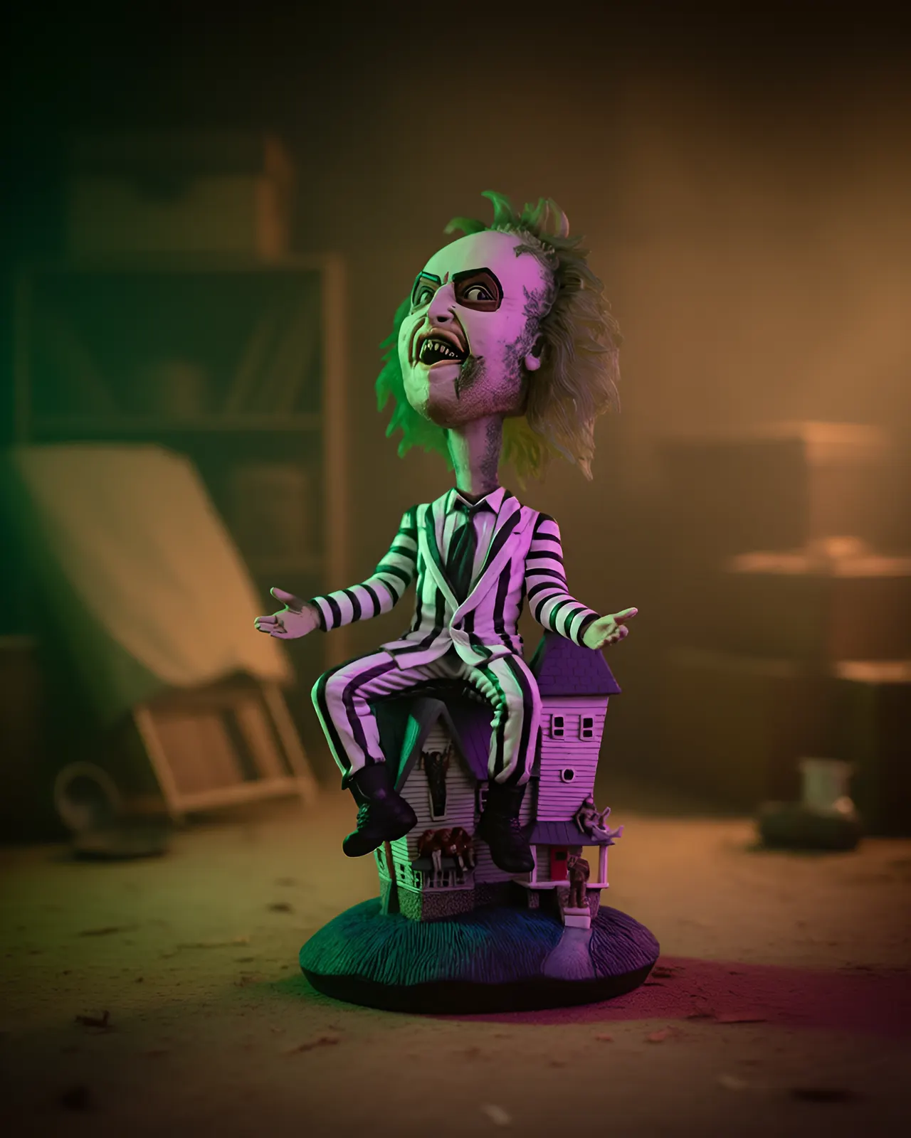 NECA Beetlejuice Lydia Deetz Wedding Head Knocker Bobblehead - Image 3