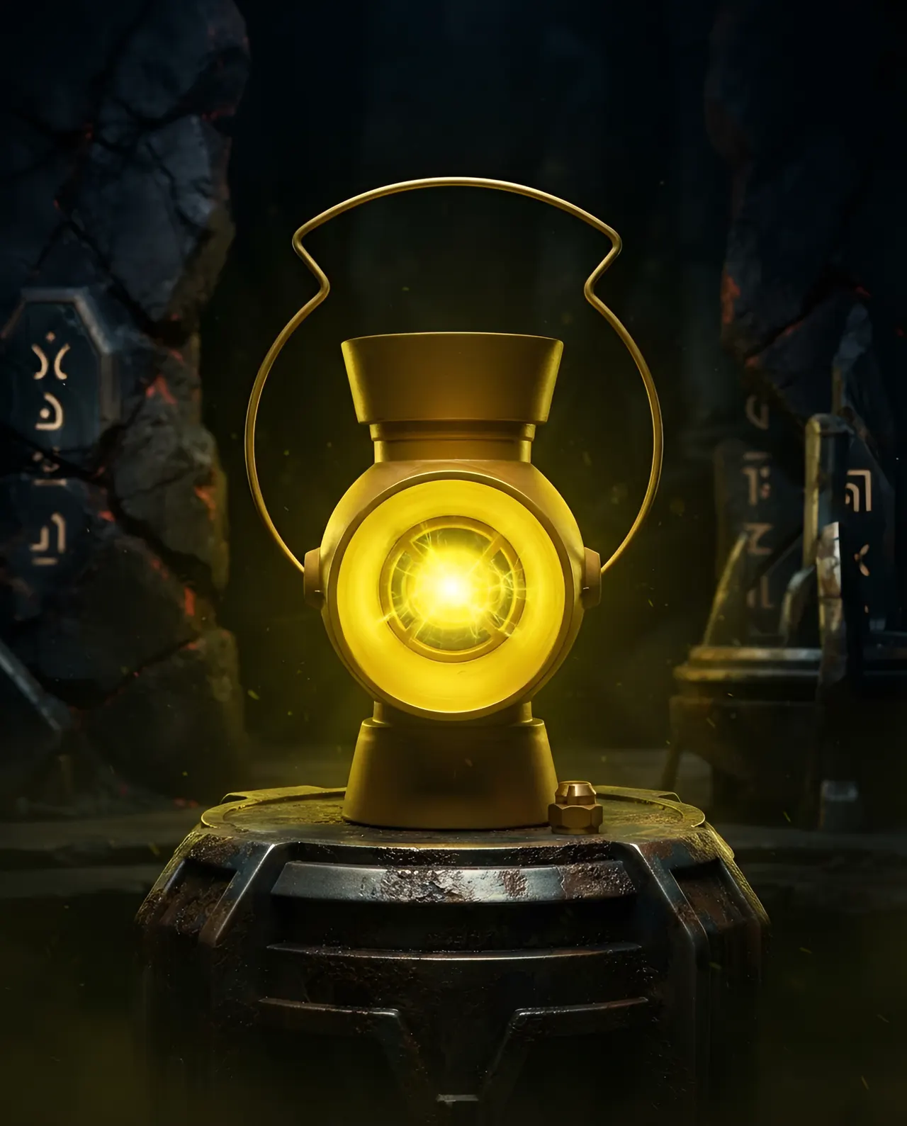 DC Collectibles Yellow Lantern 1:1 Scale Power Battery Prop with Ring - Image 3