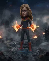 NECA Marvel Legends Captain Marvel & Rescue 6\" Endgame Paquete Doble - Thumbnail 2