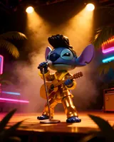 NECA Disney Stitch Ultimate Gold Suit Elvis 7" Figure - Thumbnail 11