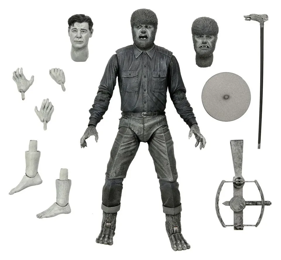NECA Universal Monsters Ultimate Black & White Wolfman 7" Figure - Image 1
