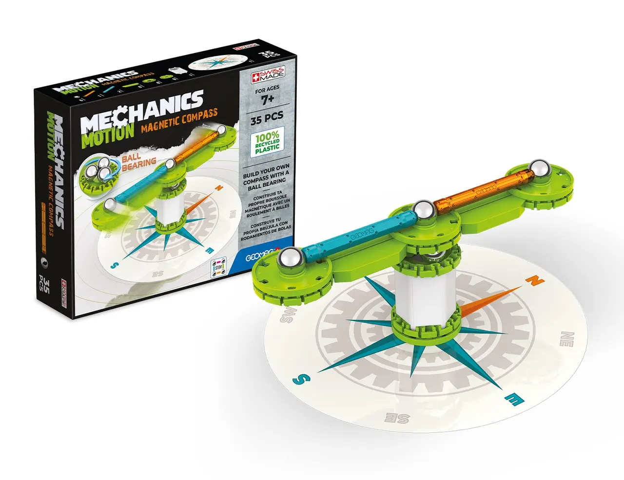 Geomag Magnetic Compass Construction Set – 35 Pieces Educational Toy - Image 1