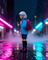Seven Smemoranda Sob Backpack with Free Time Magenta Rain Jacket - Thumbnail 4