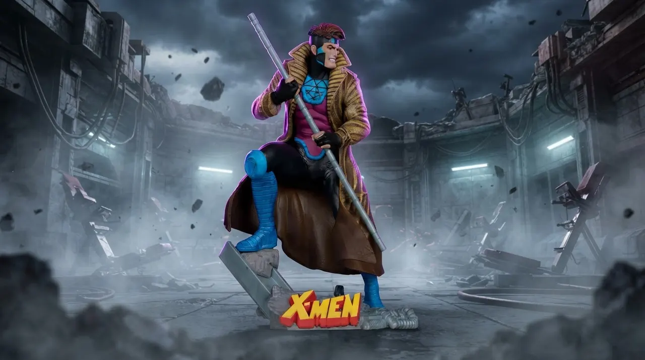 McFarlane Toys Gambit 1:10 Scale Collectible - Marvel X-Men #1 Scene - Image 7