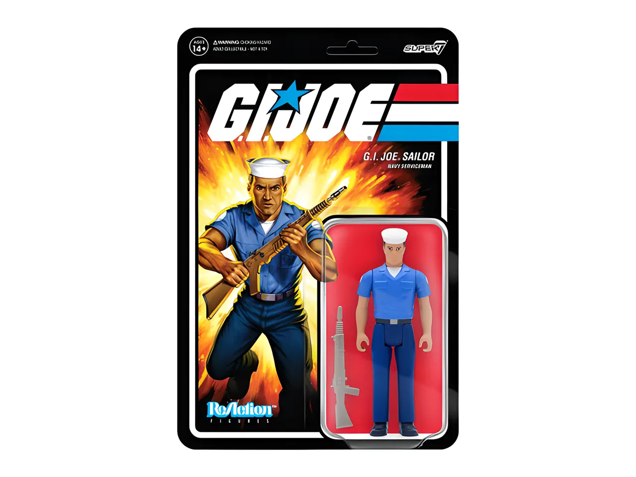 Super7 G.I. Joe ReAction Cobra Blueshirt Tan Clean Shaven 3.75" Figure - Image 1