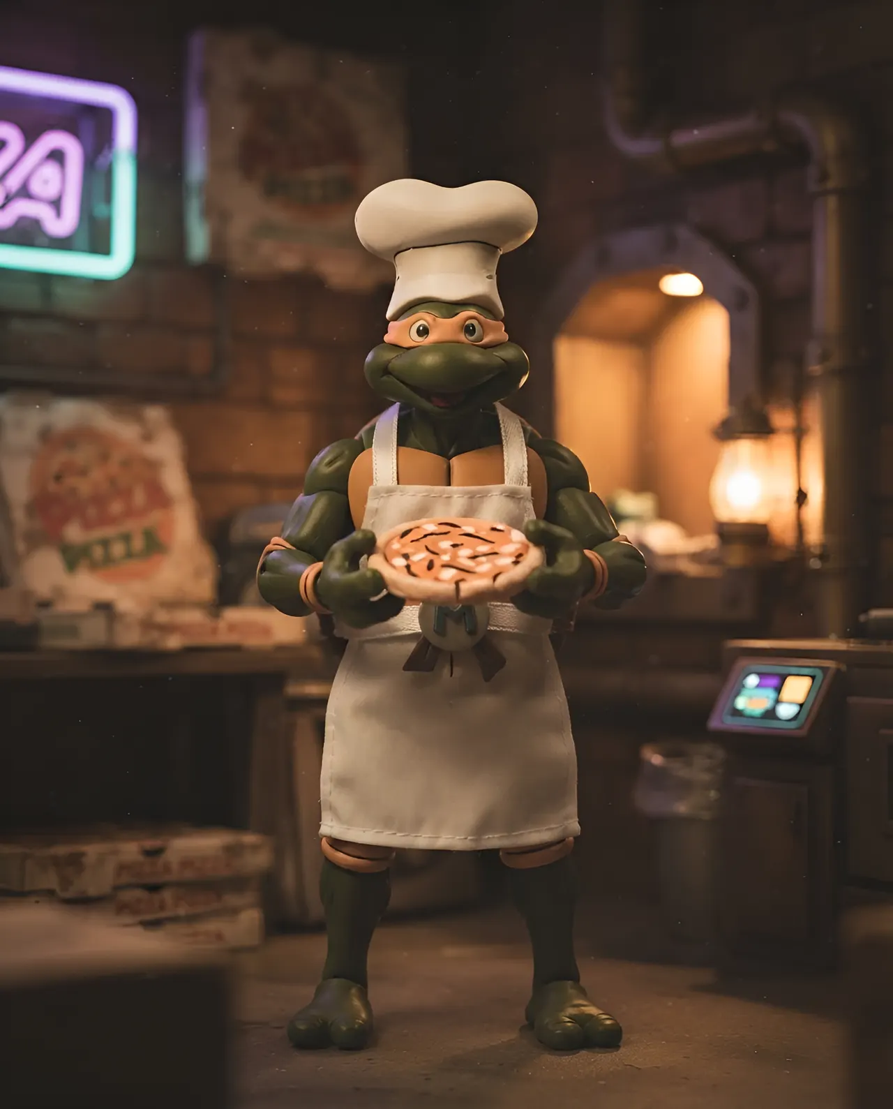 NECA Teenage Mutant Ninja Turtles Ultimate Michelangelo 7" Action Figure - Image 7
