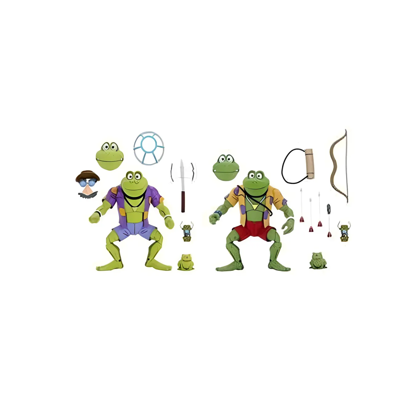NECA Teenage Mutant Ninja Turtles Genghis & Rasputin Frog 7" Action Figure Set - Image 2