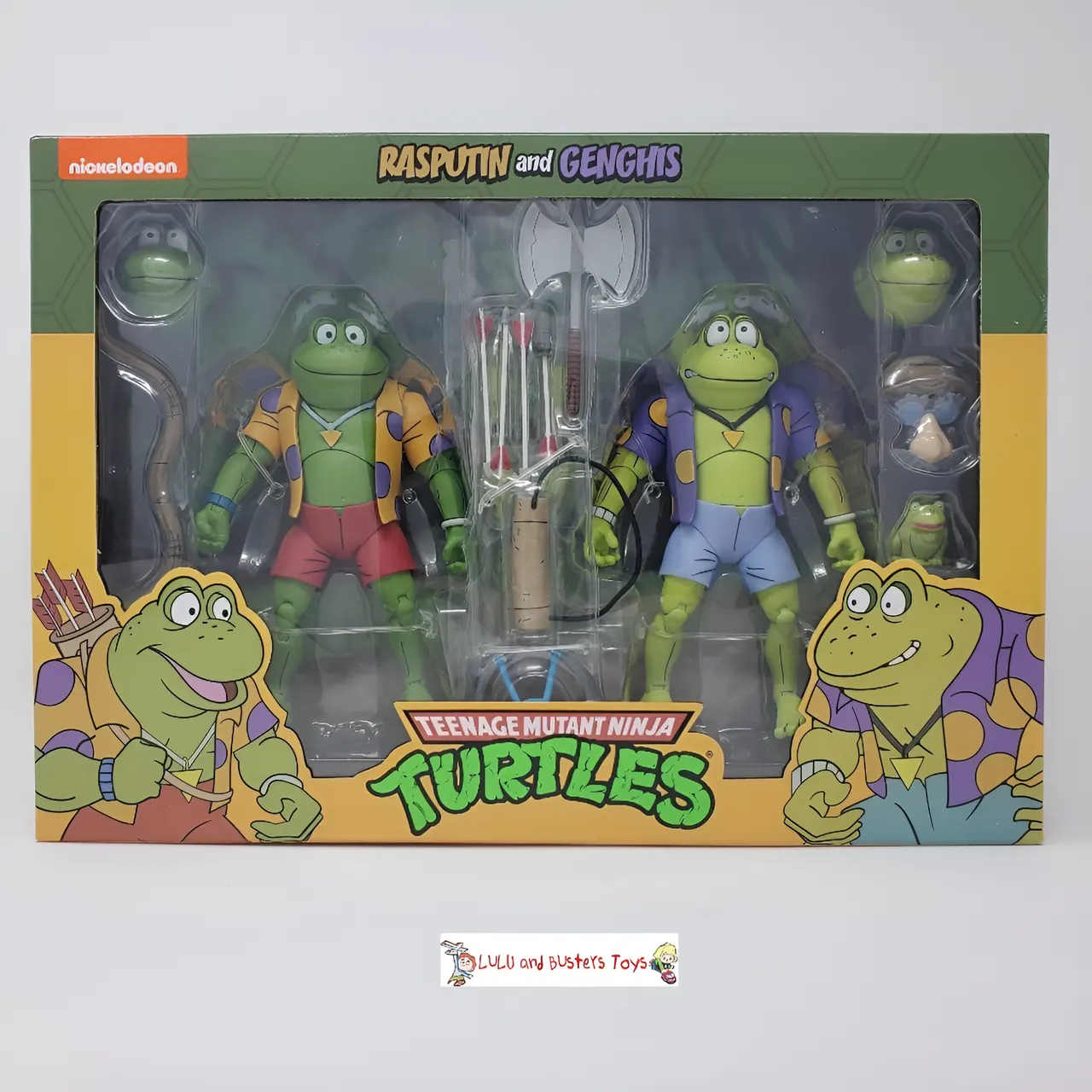 NECA Teenage Mutant Ninja Turtles Genghis & Rasputin Frog 7" Action Figure Set - Image 5