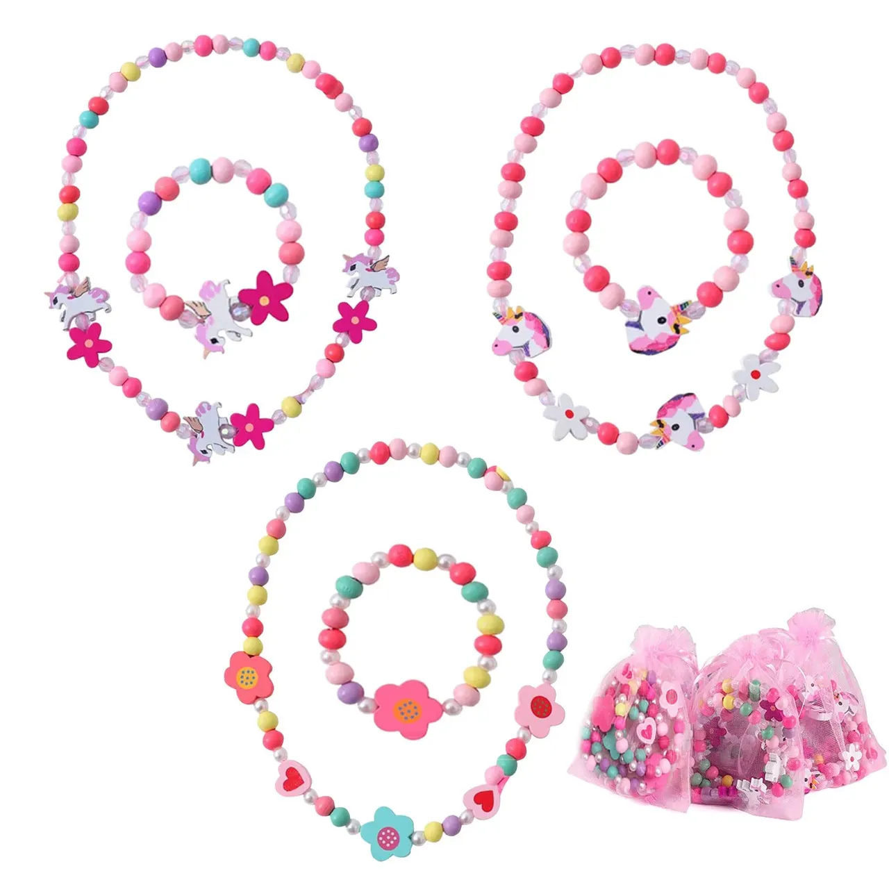 Twizz Junior Wooden Necklace Set – 26 Pieces for Ages 3-6 - Image 1
