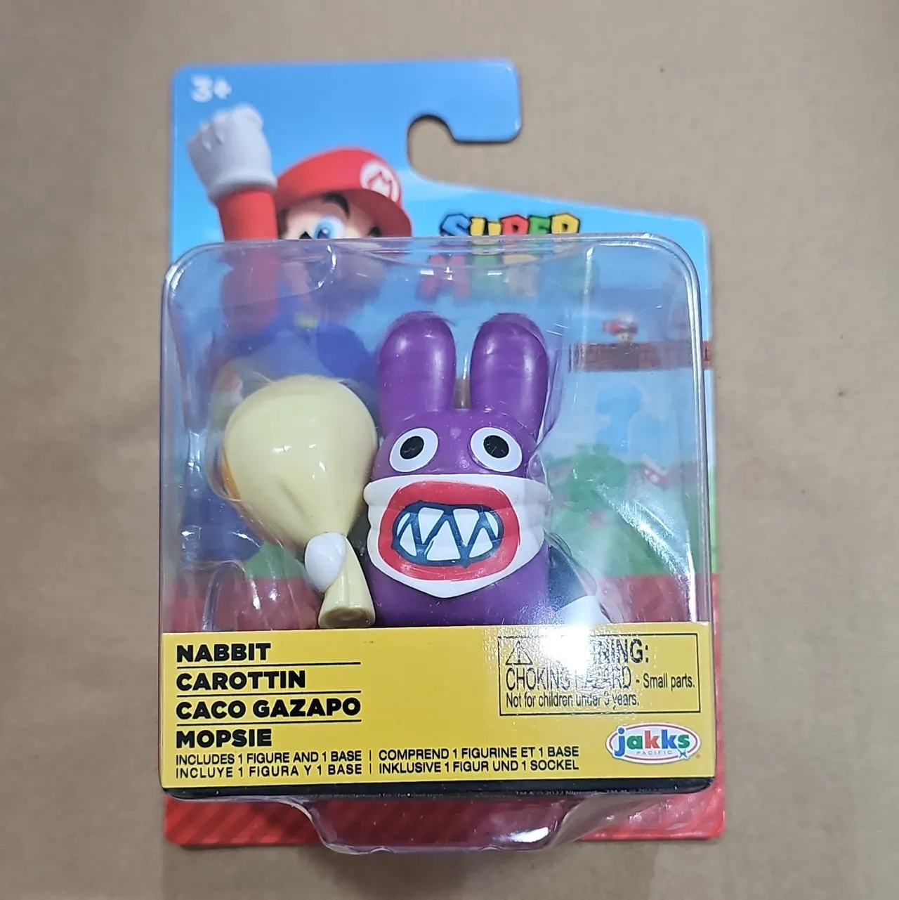 Jakks Pacific Super Mario Nabbit Action Figure with Base – 4" Collectible - Image 1