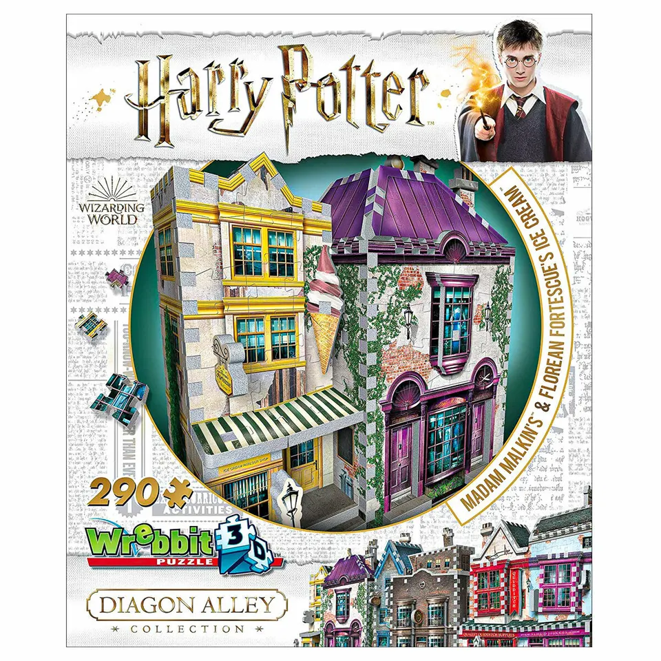 Wrebbit 3D – Puzzle de 290 piezas de Madam Malkin y Florean Fortescue - Image 7