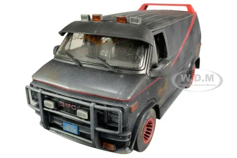 GreenLight 1:18 1983 GMC Vandura Black Weathered Bullet Holes – A-Team
