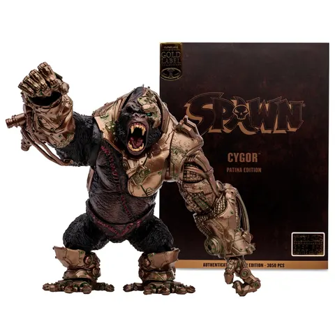 McFarlane Toys Spawn Megafig Cy-Gor Patina Edition Gold Label 30cm
