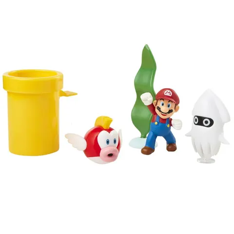 Nintendo Mario Underwater Diorama Action Figure Set – 2.5" Scale