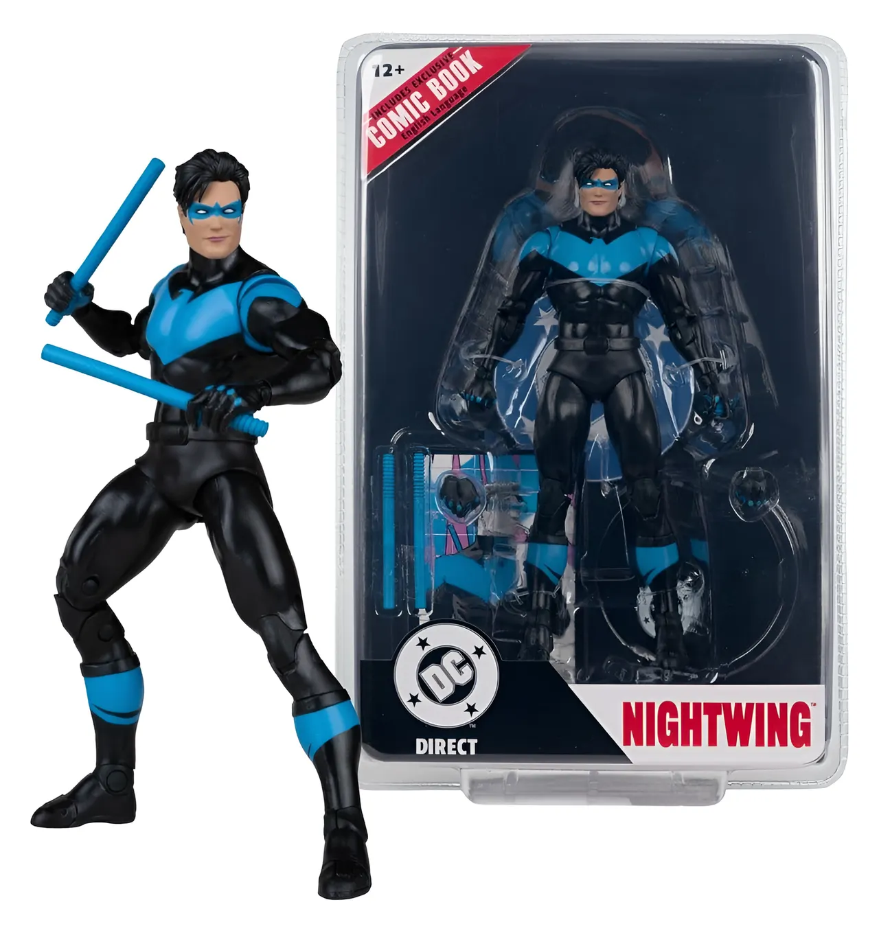 McFarlane Toys Nightwing Page Punchers #81 7" Action Figure + Comic - Image 1